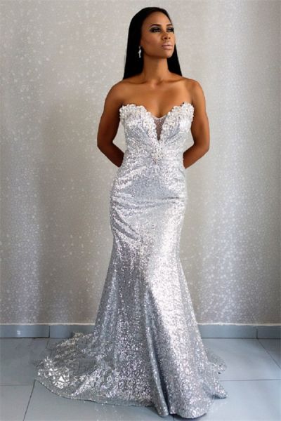 Mermaid Sweetheart Neck Sleeveless Sweep / Brush Train Evening Gown With Crystal