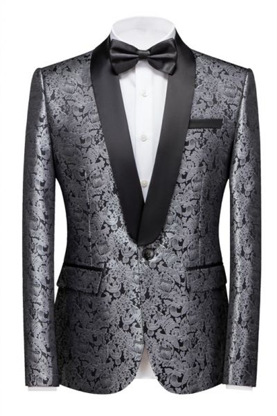 Silver Shawl Lapel One Button Wedding Tuxedo