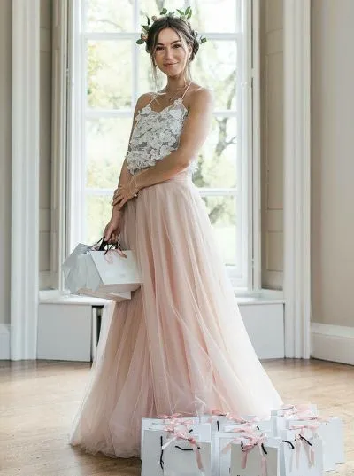A-line Spaghetti Straps Sleeveless Floor-length Bridesmaid Dress With Appliques