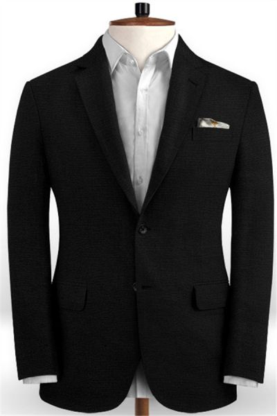 Black Linen Men Suit