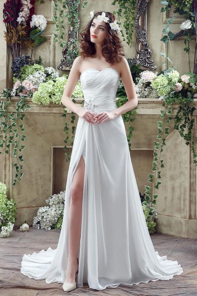 Mermaid Sweetheart Neck Sleeveless Court Train Lace Wedding Gown With Beading