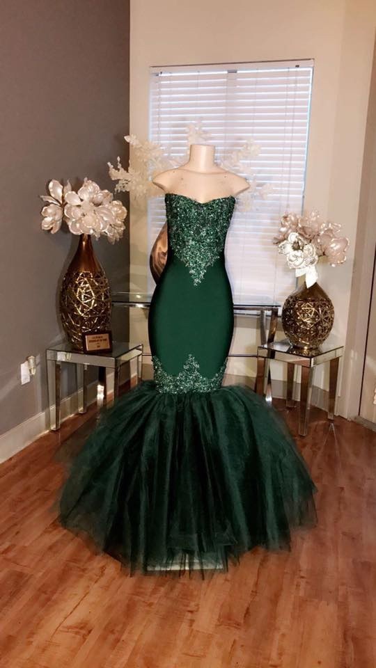 Mermaid Sweetheart Neck Sleeveless Floor-length Evening Dress With Appliques 2