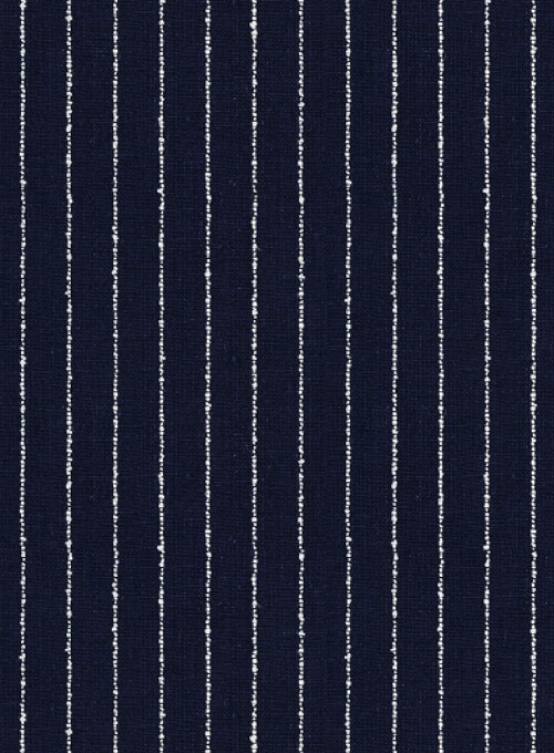 Dark Blue Striped Men Suits 4