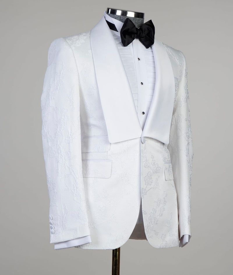 White Shawl Lapel Wedding Men Suit 2