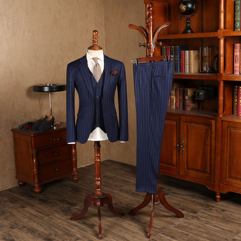 Blue Striped Slim Fit Formal Menswear 2