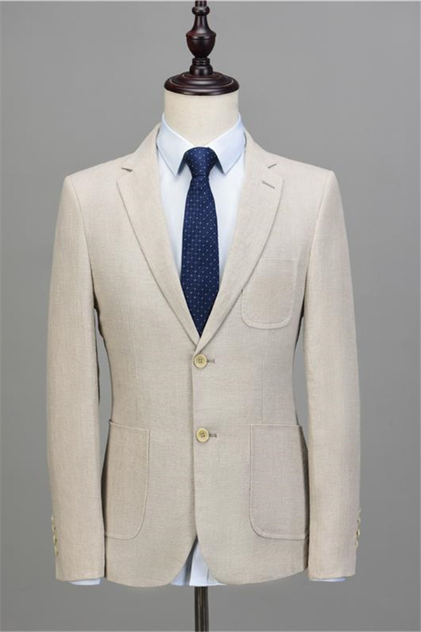 Beige Slim Fit Business Suit 2