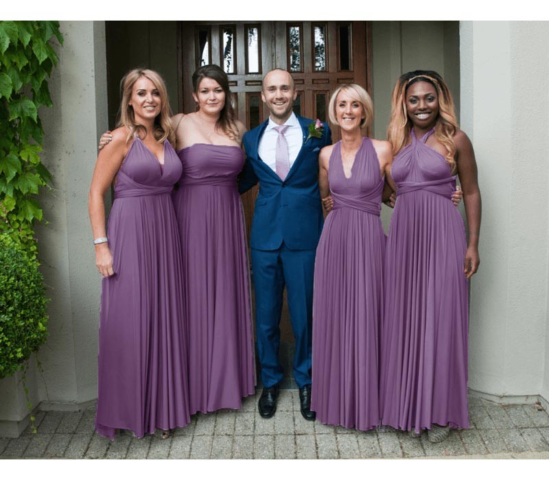 A-line Sleeveless Floor-length Bridesmaid Attire 2