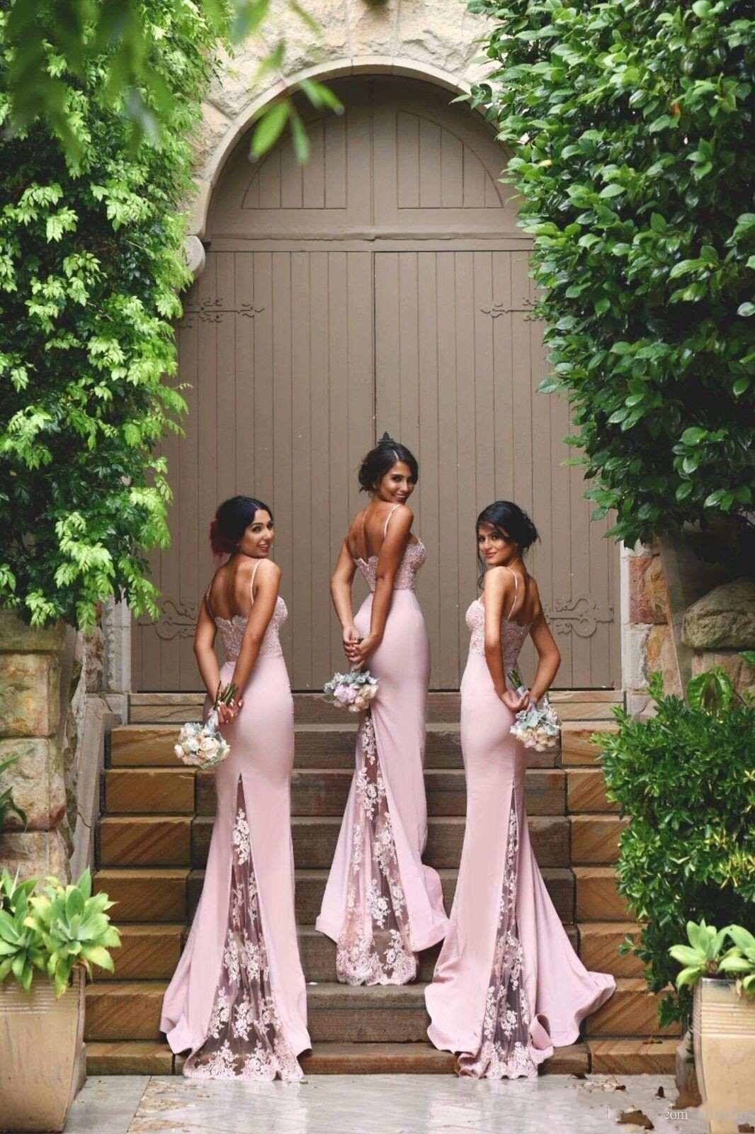Mermaid Spaghetti Straps Sleeveless Court Train Evening Dress With Lace 2