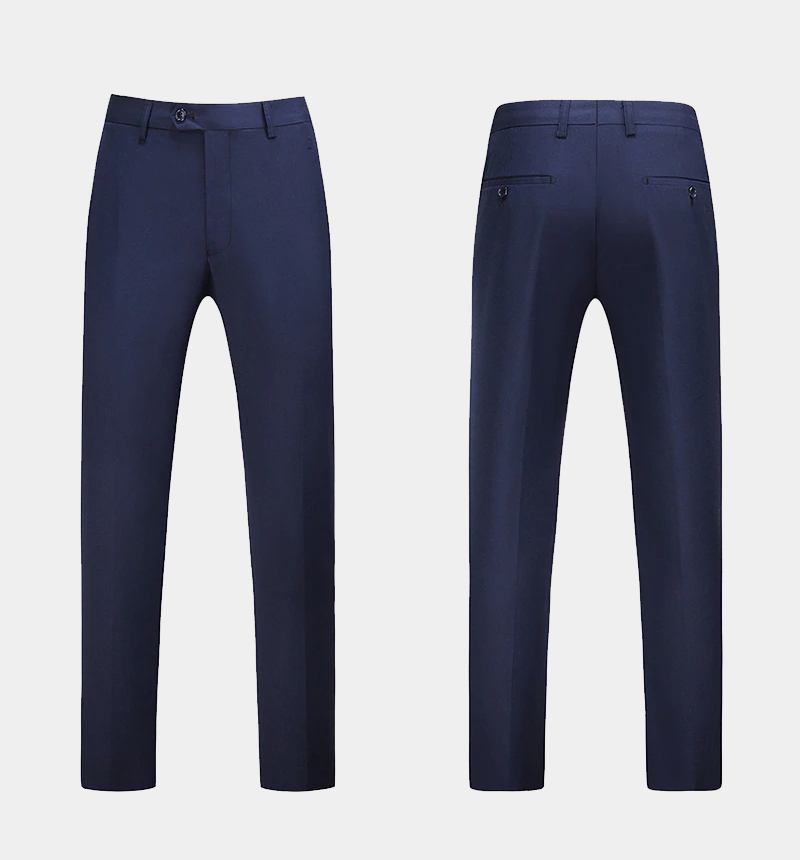 Navy Blue Single Breasted Prom Suit with Shiny Notched Lapel 4