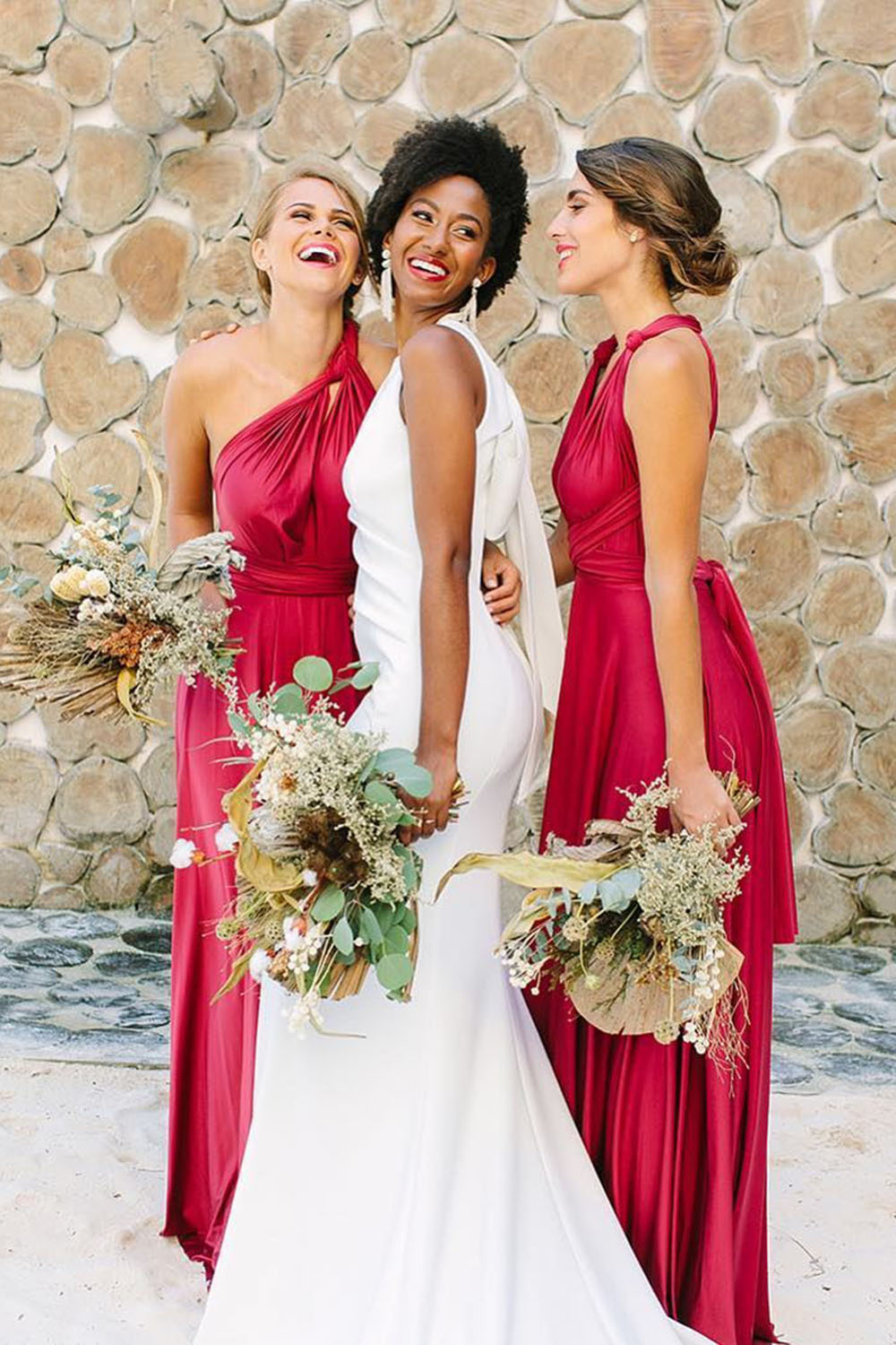 A-line Sleeveless Floor-length Stretch Satin Bridesmaid Outfit 3