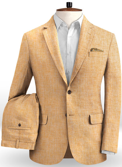Apricot Linen Prom Suit 2