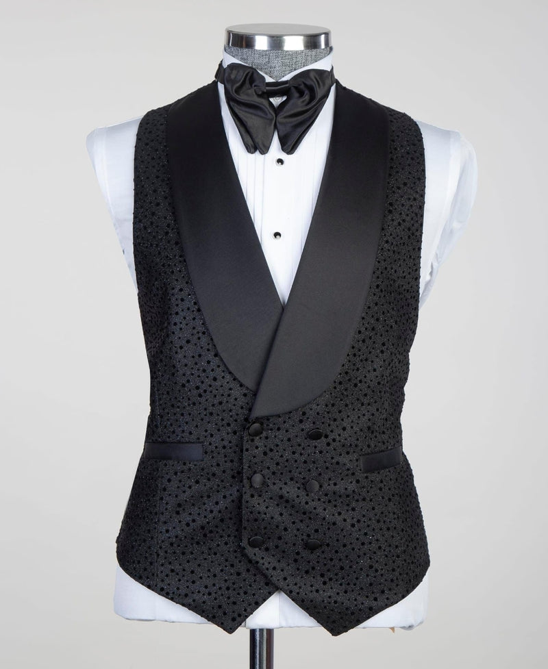 Black Shawl Lapel Wedding Men Suit 5