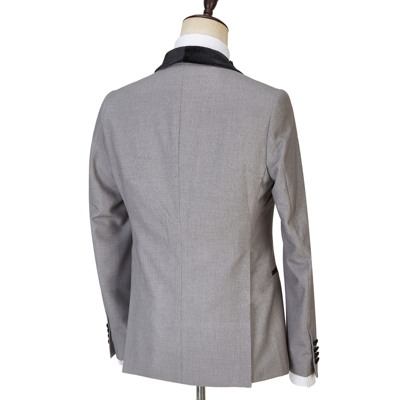 Light Gray One Button Shiny Shawl Lapel Three Pieces Wedding Men Suit 5