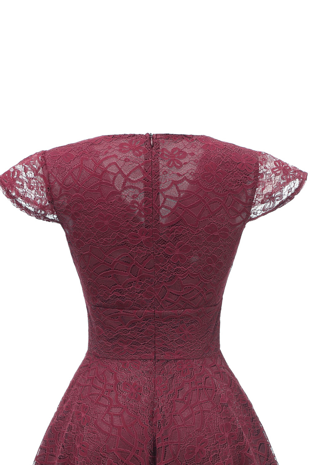 A-line V-neck Sleeveless Knee-length Lace Party Dress With Lace 11
