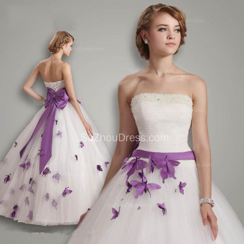 Ball Gown Strapless Sleeveless Floor-length Tulle Bridal Dress With Beading 4