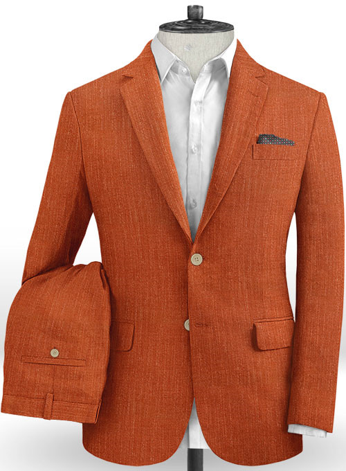 Orange Notched Lapel Men Suits 2