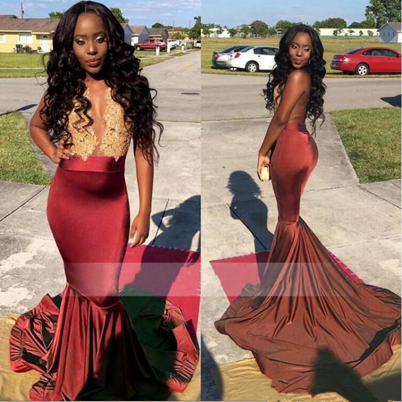 Mermaid Sleeveless Sweep / Brush Train Formal Dress With Lace 2