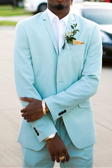 Mint Green Slim Fit Prom Suit 2