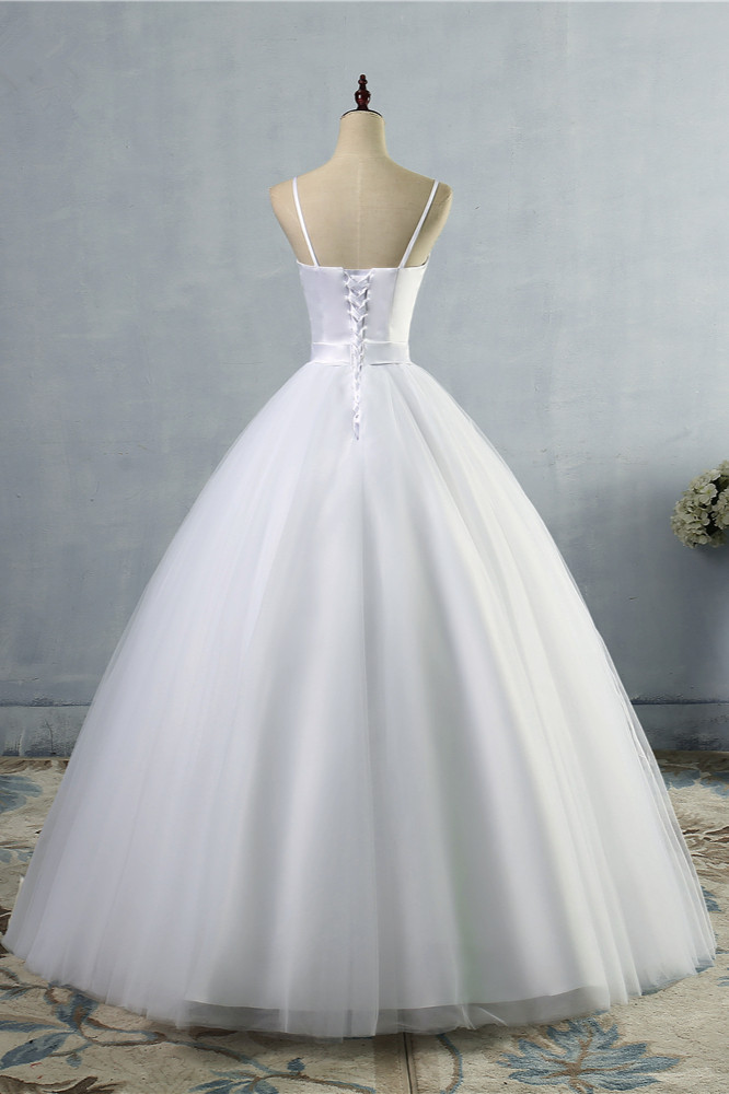 A-line Spaghetti Straps Floor-length Tulle Bridal Attire 2