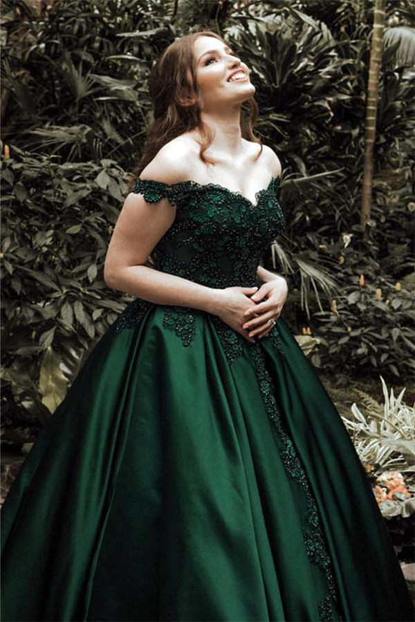 Ball Gown Off-the-shoulder Sleeveless Sweep / Brush Train Evening Gown With Appliques 3