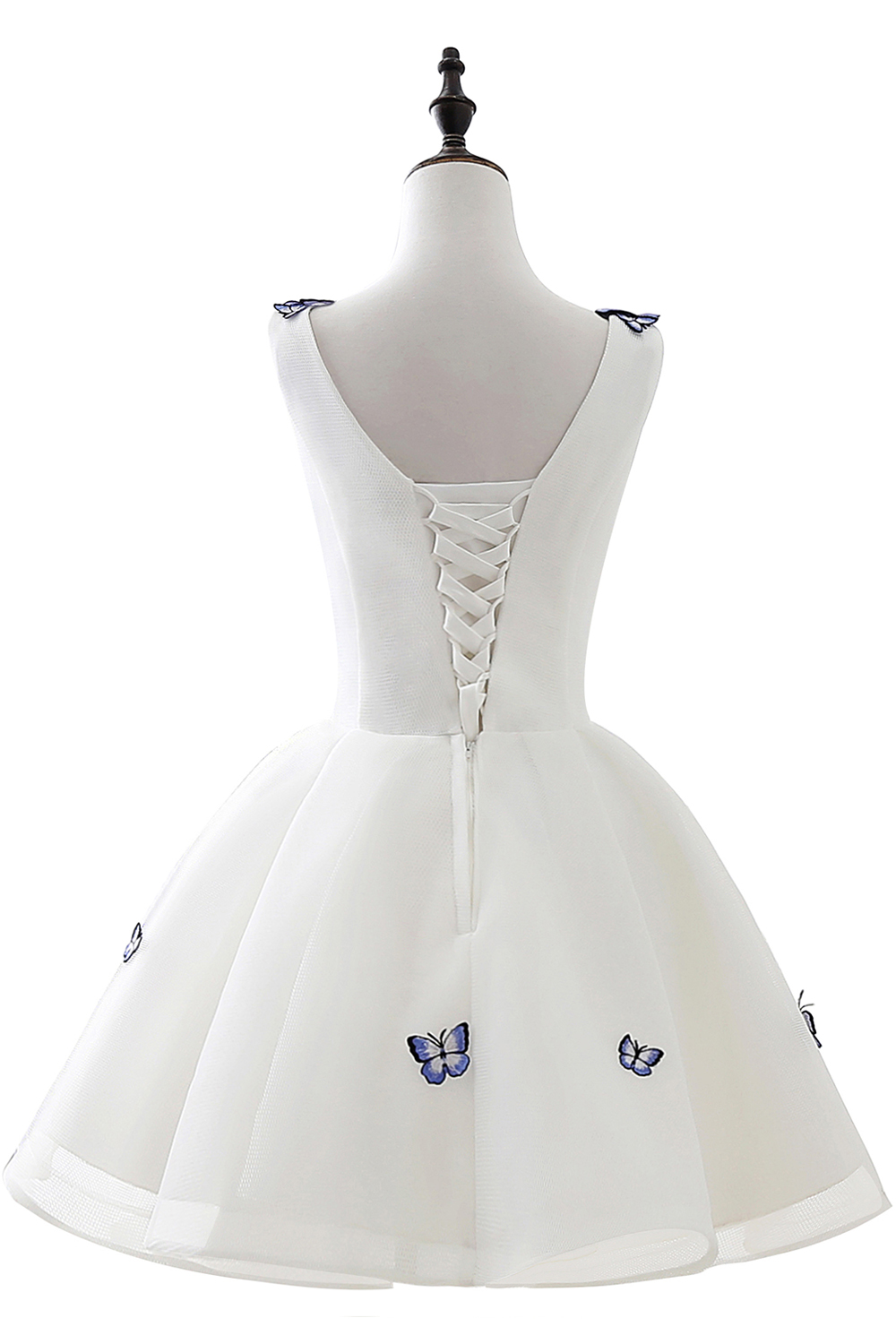 A-line Straps Sleeveless Knee-length Satin Party Dress With Embroidery 2