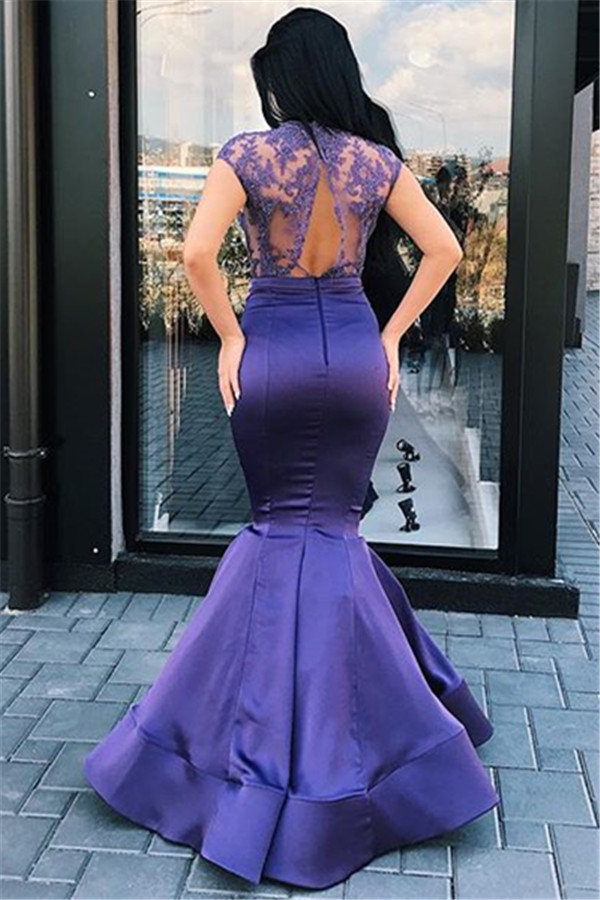 Mermaid Floor-length Stretch Satin Evening Dress With Appliques 2