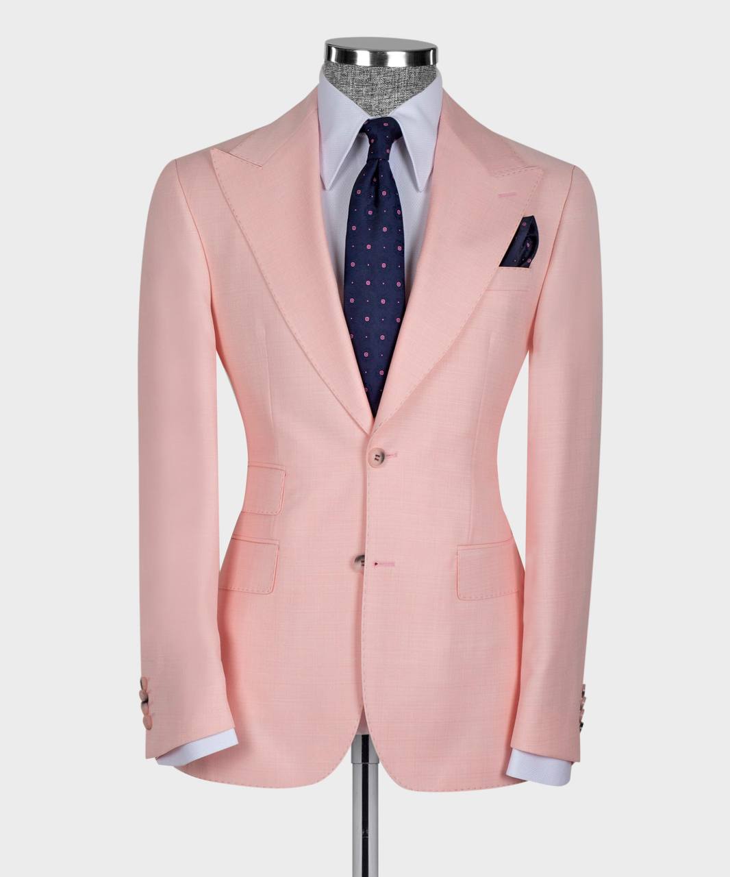Pink Three Pieces Slim Fit Men Suit 4