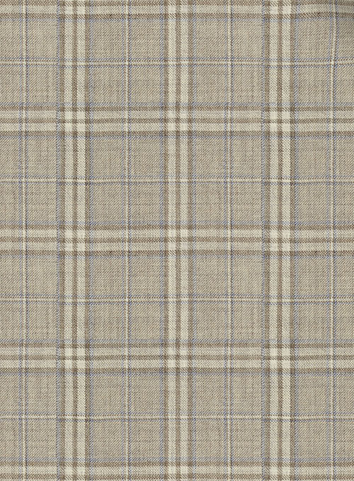 Slim Fit Khaki Checked Two Pieces Tuxedo Online Men Suits 4