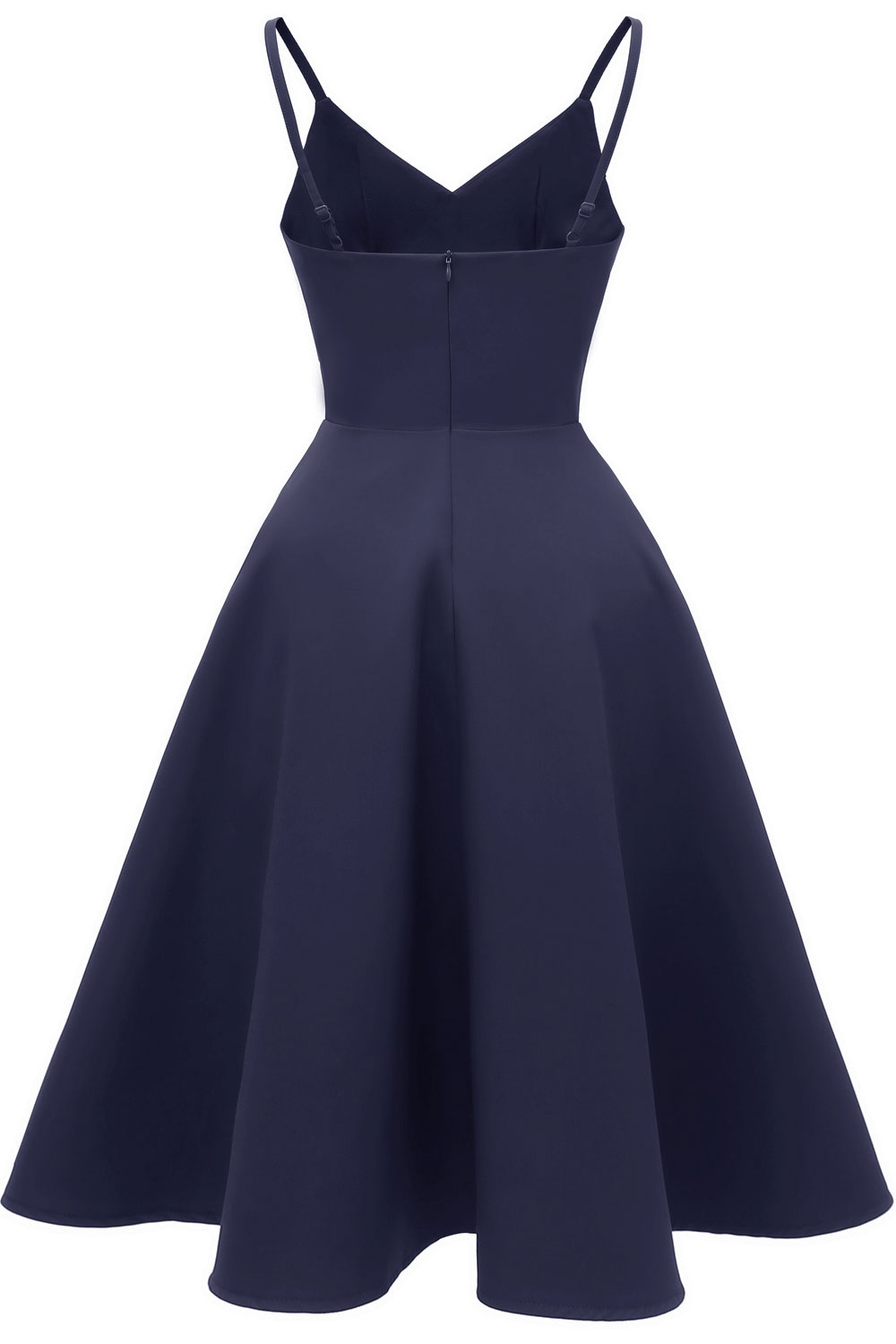 A-line Spaghetti Straps Sleeveless Knee-length Satin Chiffon Party Dress 2