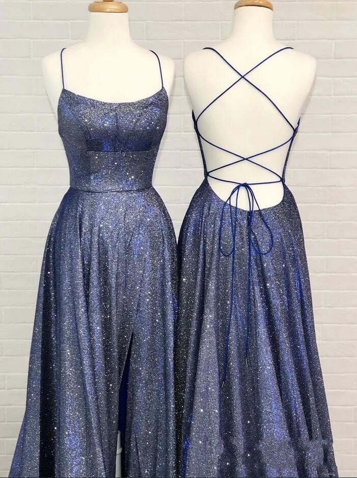 A-line Spaghetti Straps Sleeveless Floor-length Bright silk Formal Dress With Ruffles 2