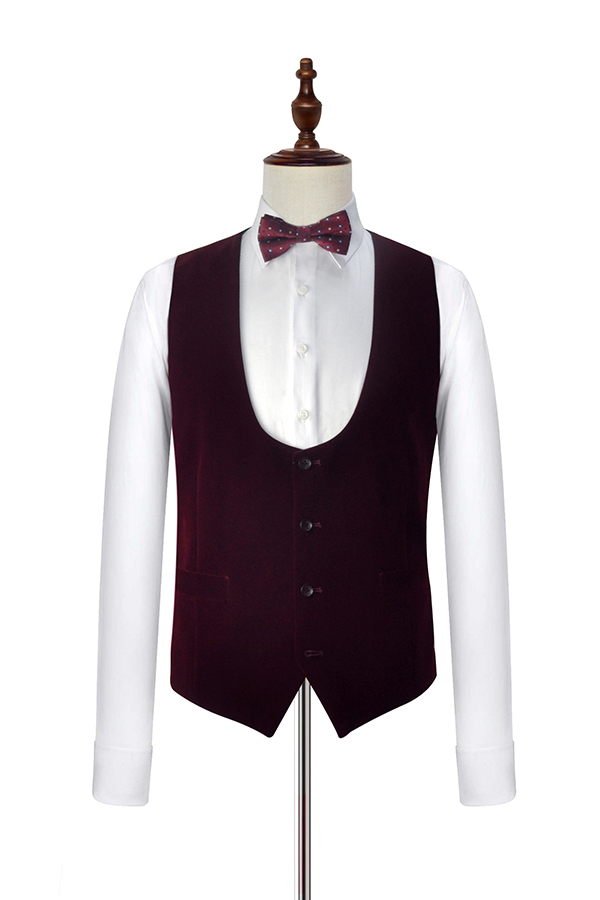 White Velvet Wedding Tuxedos 4
