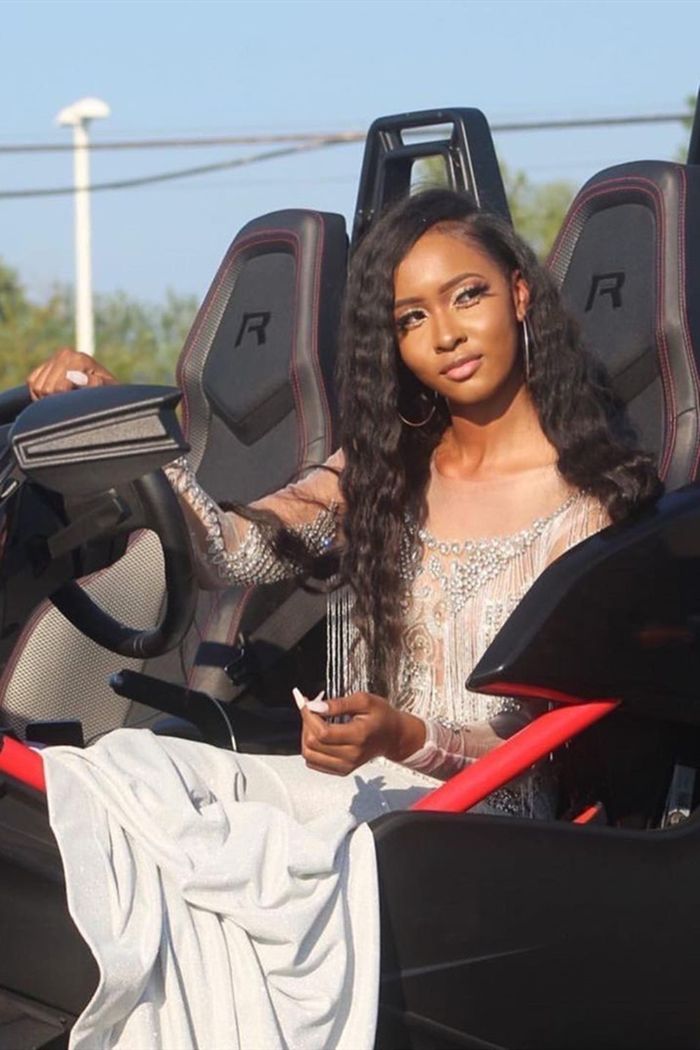 Mermaid Jewel Neck Long Sleeves Sweep / Brush Train Stretch Satin Formal Wear With Tassels 2