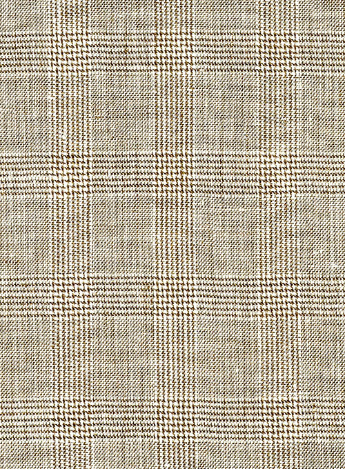 Khaki Linen Men Suits 4