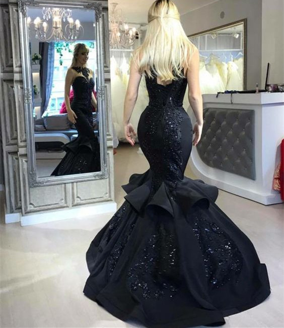 Mermaid Sleeveless Floor-length Cocktail Party Gown With Sequins 3