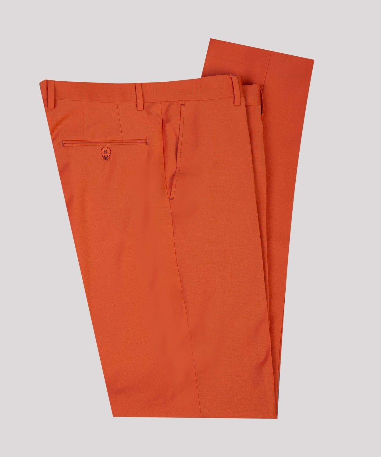 Orange Three Pieces Men Suit with Peaked Lapel 6
