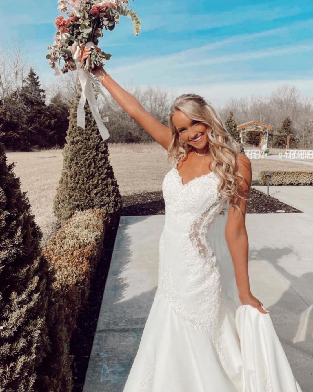 Mermaid Spaghetti Straps Sleeveless Court Train Satin Wedding Gown With Lace 3