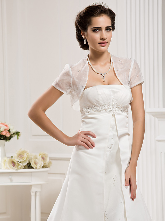 A-line Strapless Sleeveless Court Train Lace Bridal Gown With Lace 5