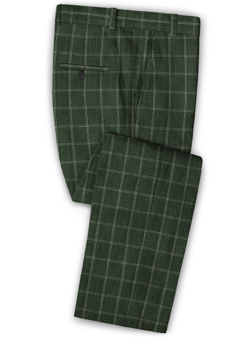 Green Linen Men Suits 3