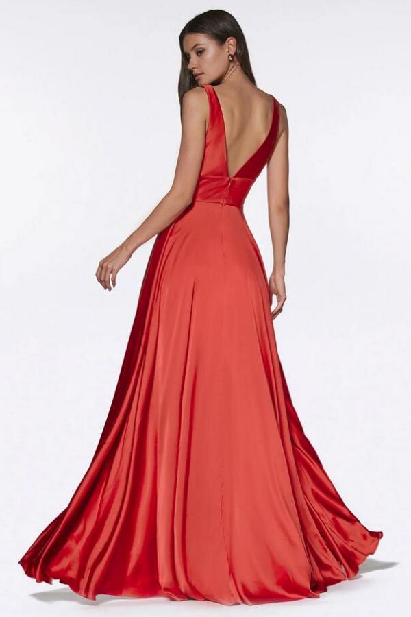 A-line Straps Sleeveless Floor-length Stretch Satin Evening Dress With Ruffles 2