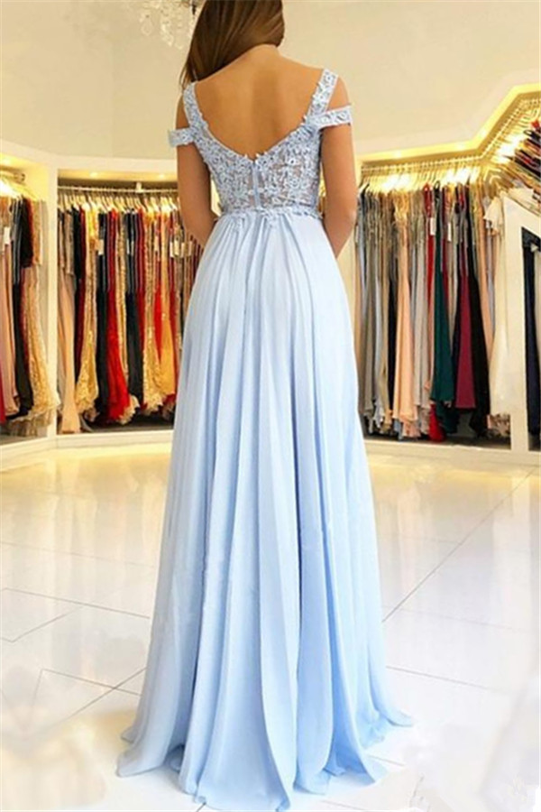 A-line Scalloped-Edge Sleeveless Sweep / Brush Train 100D Chiffon Evening Dress With Lace 3