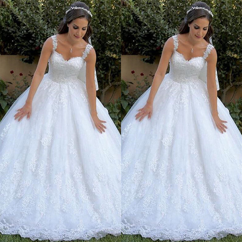 Mermaid Straps Sleeveless Sweep / Brush Train Wedding Gown With Appliques 2