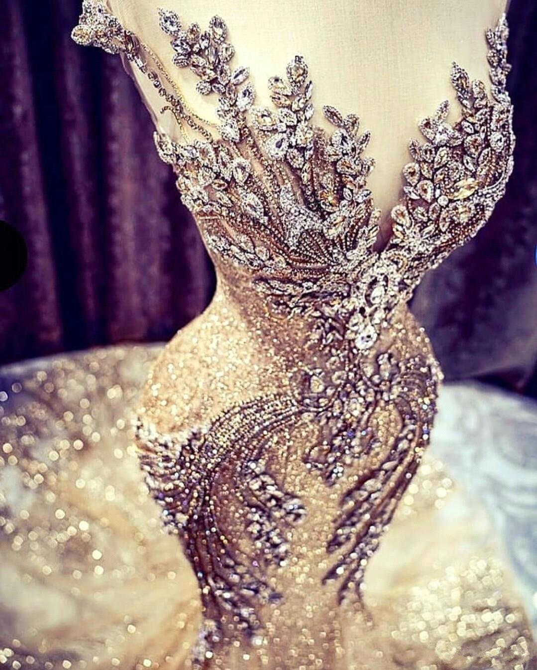 Mermaid Jewel Neck Sleeveless Sweep / Brush Train Evening Gown With Rhinestone 2