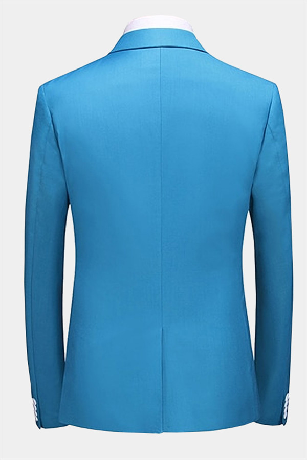 Light Blue Single Breasted Prom Suit with Notched Lapel 2