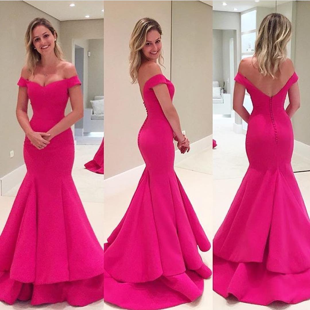 Mermaid Off-the-shoulder Short Sleeves Floor-length Formal Wear 2