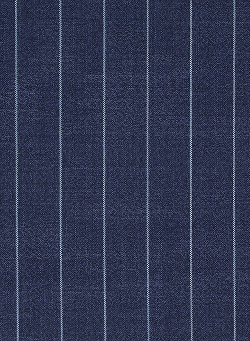 Dark Blue Striped Business Formal Suit 4