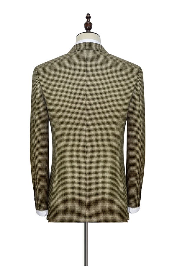 Taupe Single Breasted Mens Suits for Formal with Peak Lapel 2