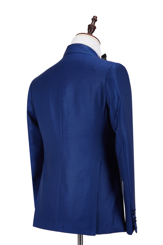 Royal Blue Double Breasted Two-Piece Business Suit 3