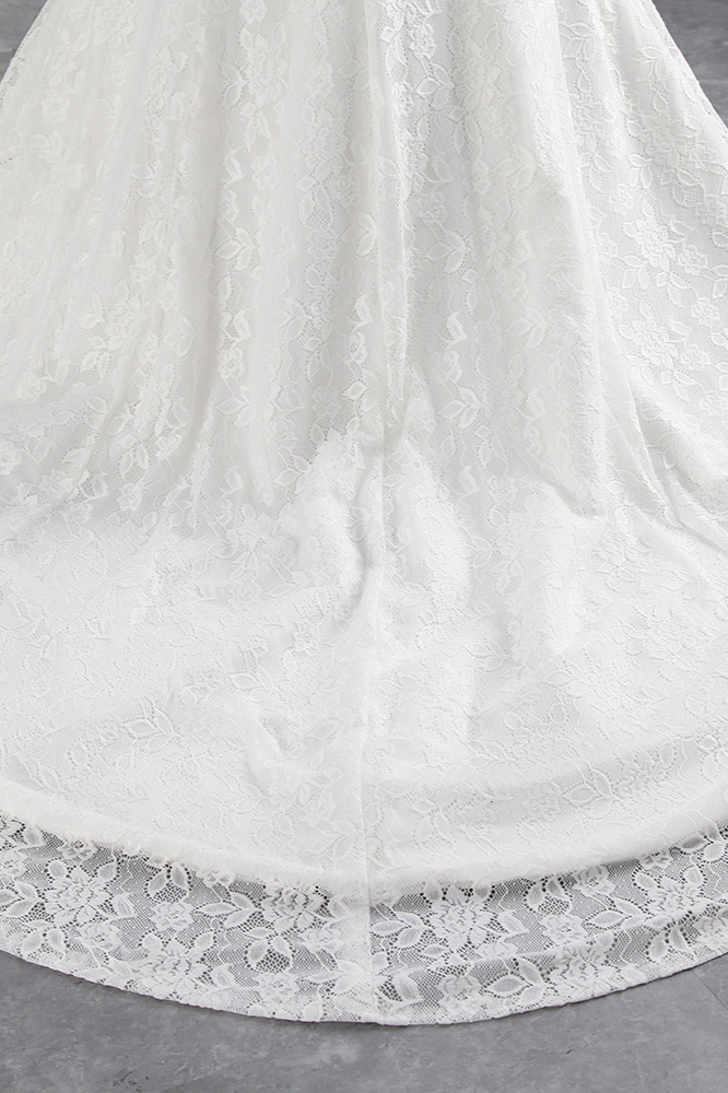 Mermaid Off-the-shoulder Sweetheart Neck Sleeveless Floor-length Lace Bridal Dress With Lace 7