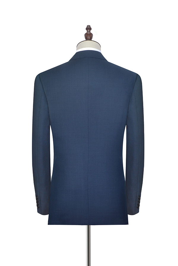 Navy Single Breasted Mens Suits for Groomsmen with Notch Lapel 5