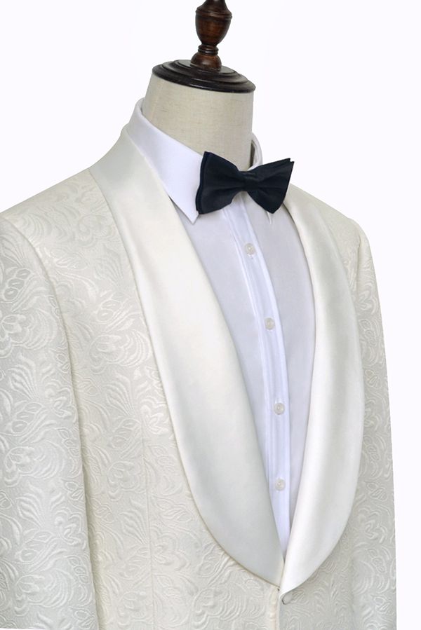White Silk Wedding Tuxedos 3